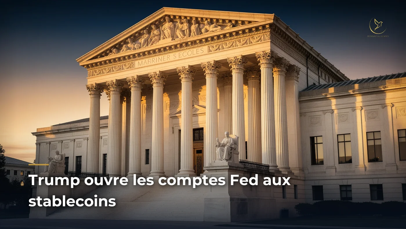 Reserve federale americaine — facade du Marriner S. Eccles Federal Reserve Board building au lever du soleil